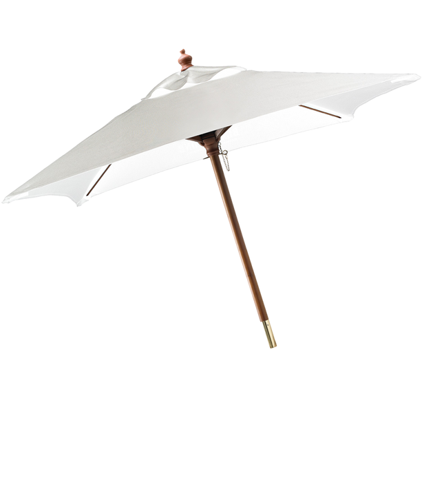 White 7' Wooden Market Umbrella  grouped