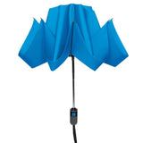 Shedrain reverse umbrella color ocean blue partial closed