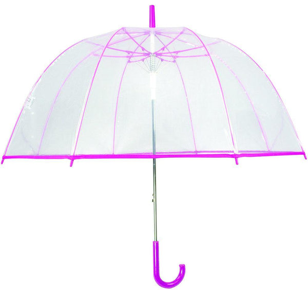 RainTamer Clear Bubble Umbrella w/Fuschia Trim