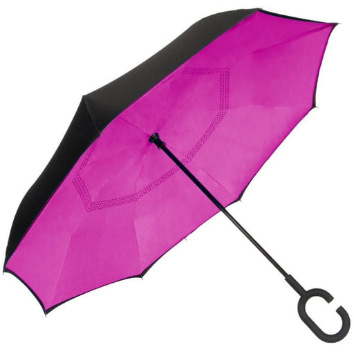 ShedRain - 48" Stick Reverse Umbrella - UnbelievaBrellaâ„¢ - Pink
